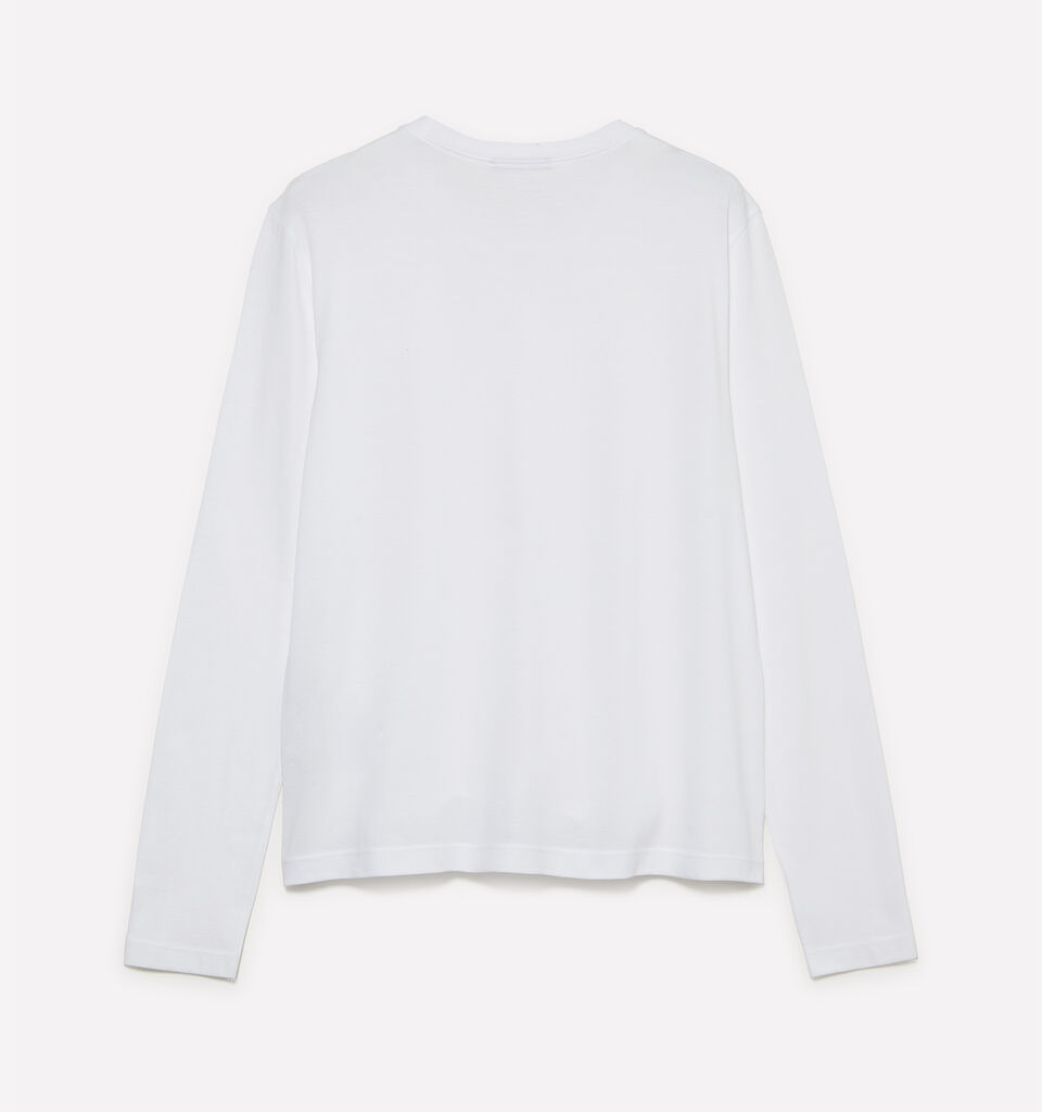 T-shirt branca com mangas compridas - t-shirt de manga comprida para mulher - Branco | Sisley image number 2